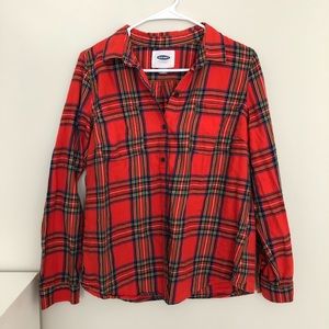 Plaid Button Down Old Navy Red